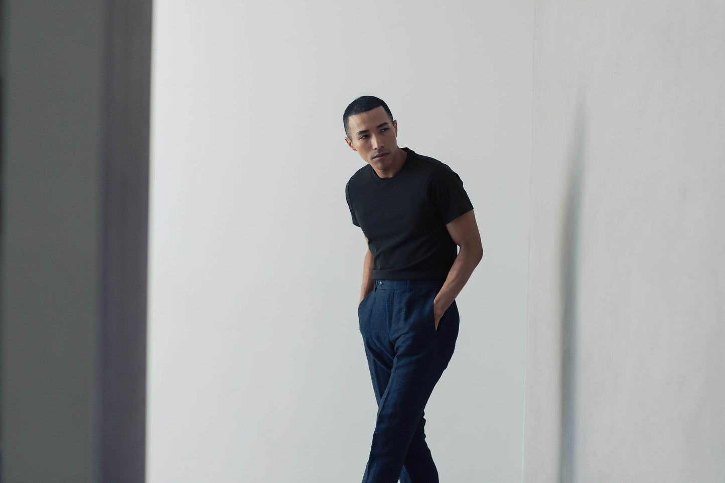 Side Slit T-shirt<br> SALMON PINK