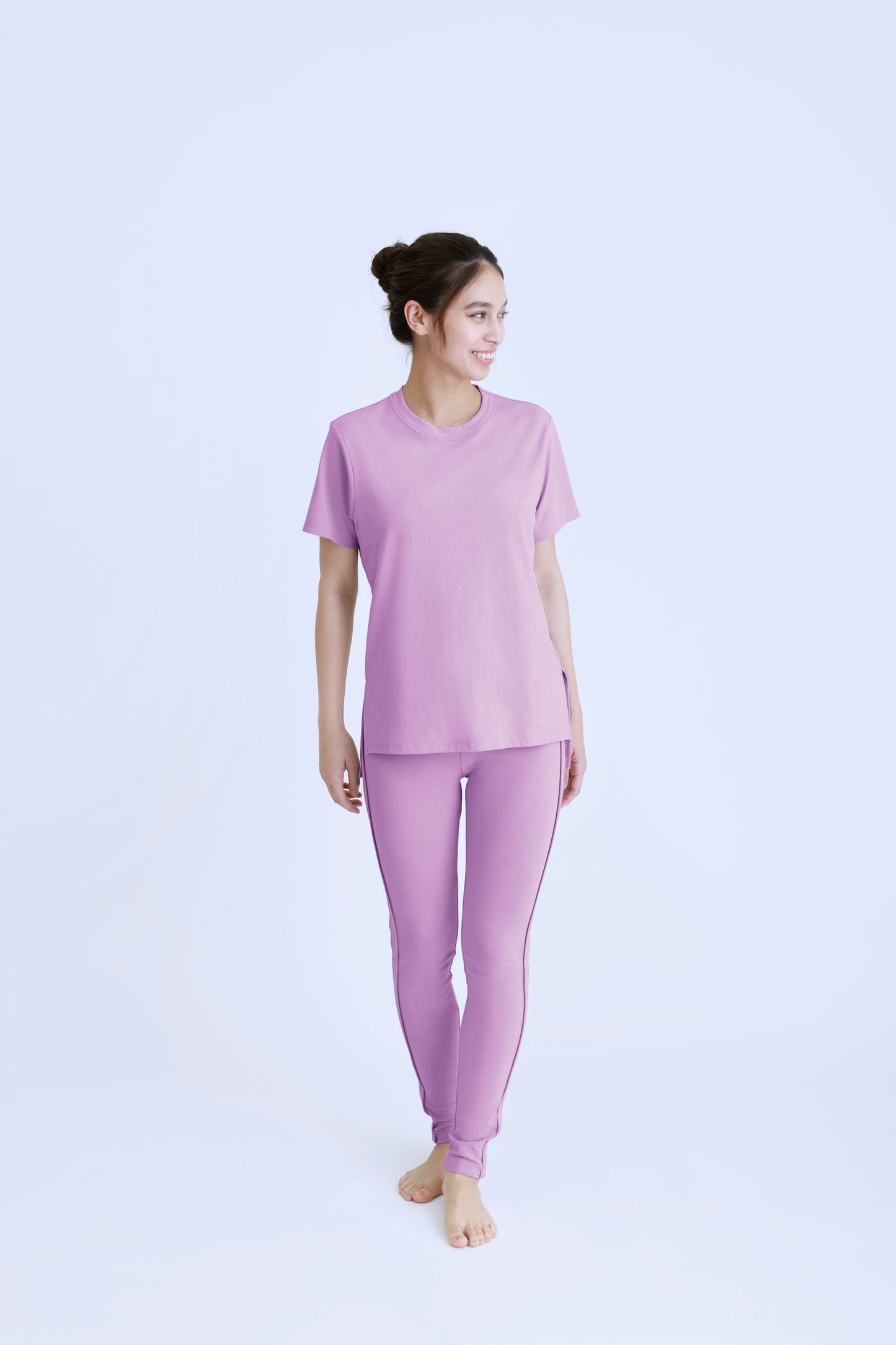 Side Slit T-shirt<br> PURPLE