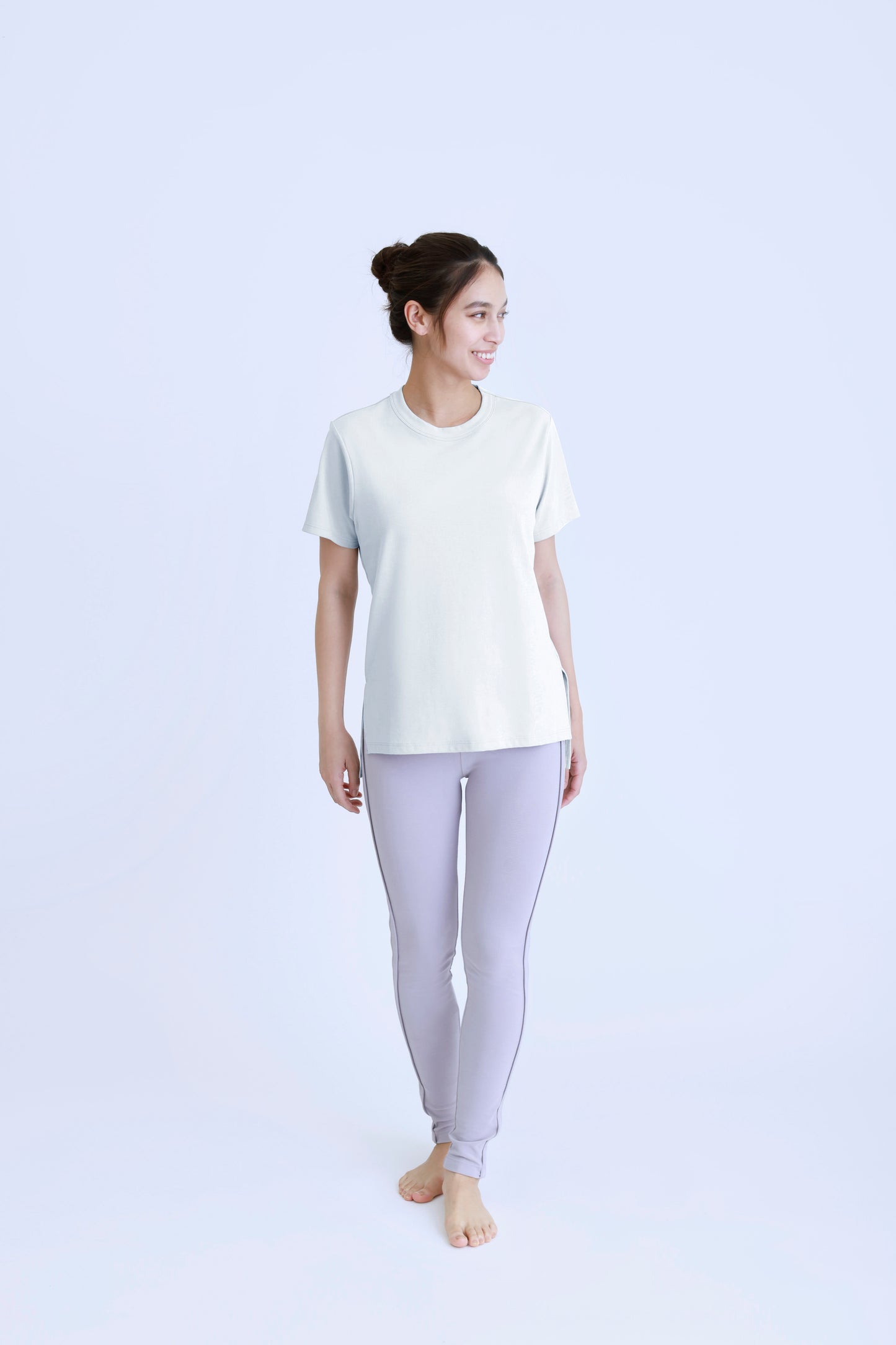 Side Slit T-shirt<br> OFF WHITE