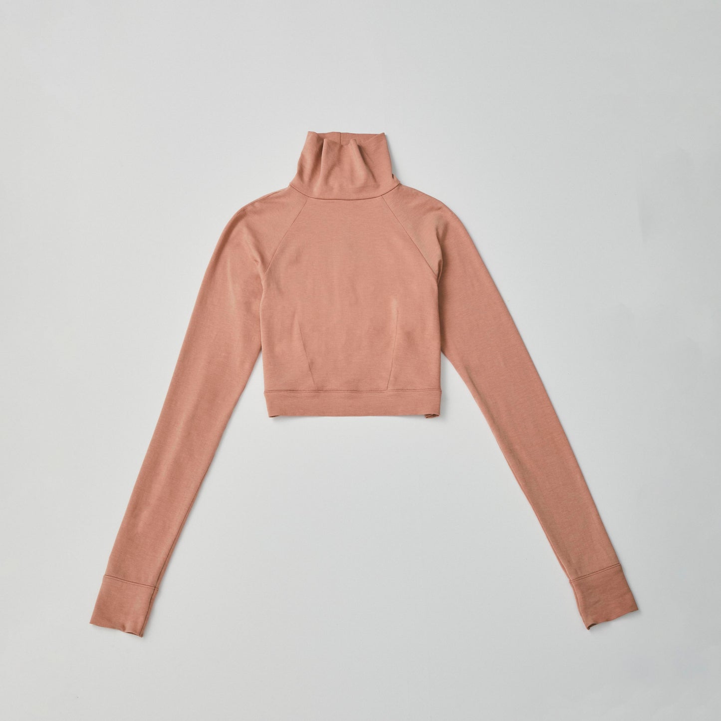 Turtle neck long sleeve top <BR> NUDE