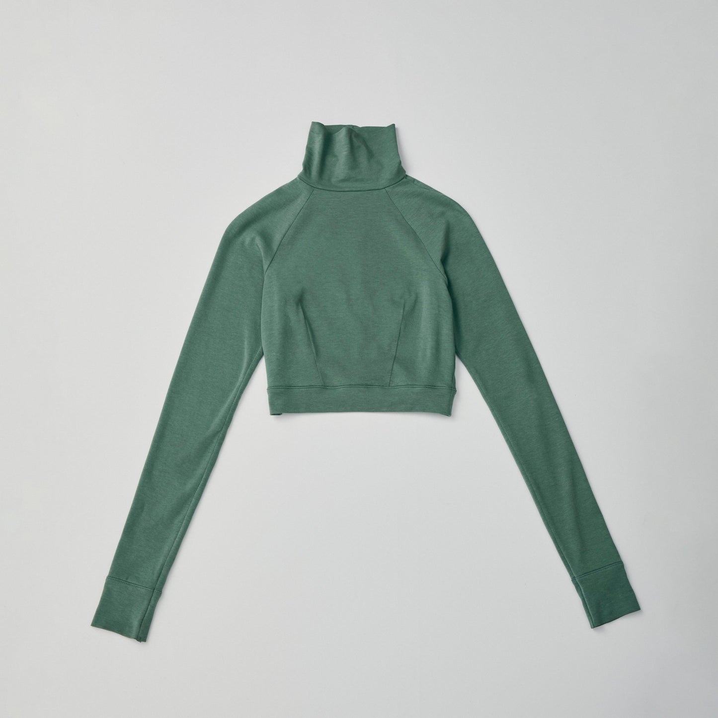 Turtle neck long sleeve top <BR>GREEN