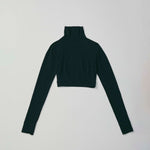 Turtle neck long sleeve top <BR> BLACK