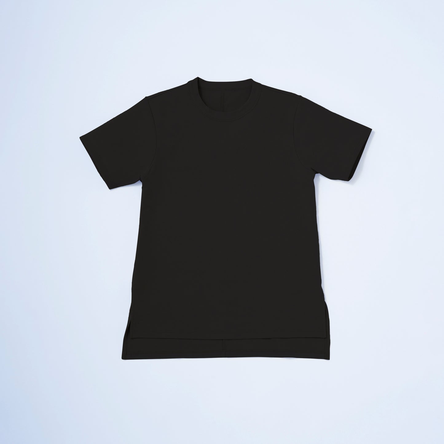 サイドスリットTシャツ <BR> BLACK