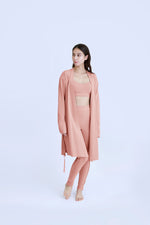 ロングカーディガン <BR> SALMON PINK