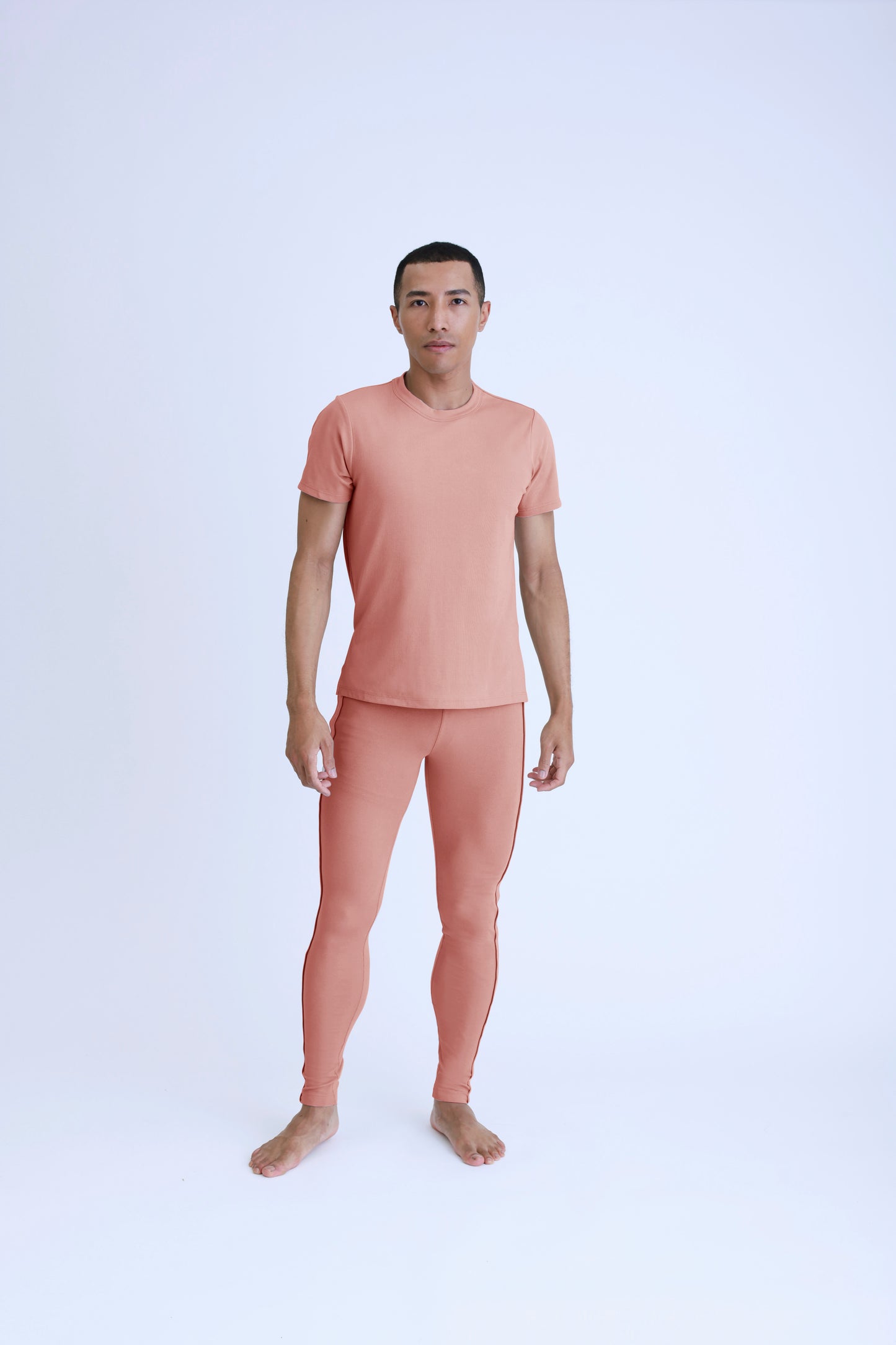 サイドスリットTシャツ <BR> SALMON PINK